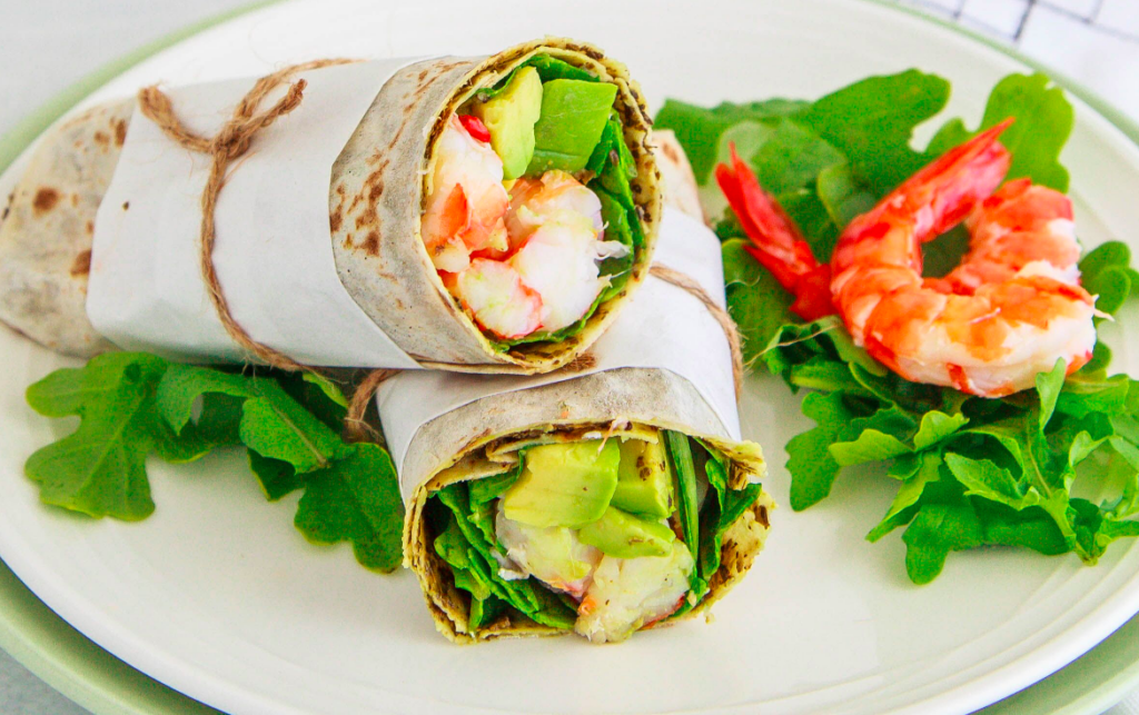 Prawn mango wrap