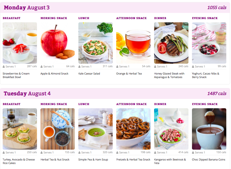 Aug meal plan