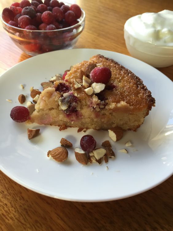 Lose Baby Weight-Almond & Cranberry Syrup cake