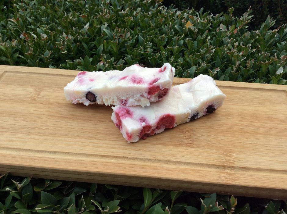 Lose Baby Weight- Healthy Frozen Yoghurt, Berry & Macadamia Bar