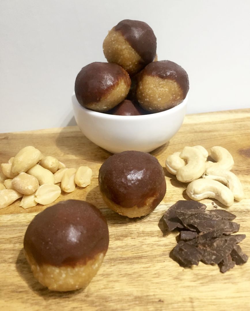 choc dipped peanut butter balls