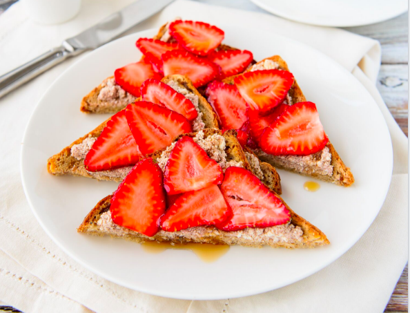 strawberries on toast