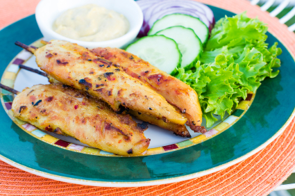 Tasty Chicken Skewers With Healthy Dipping Sauce - Lose Baby Weight